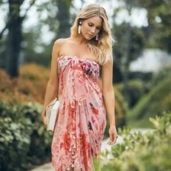 Peter Som Pink and Coral Tie-Dye Swim Sarong - Picture 2 of 9